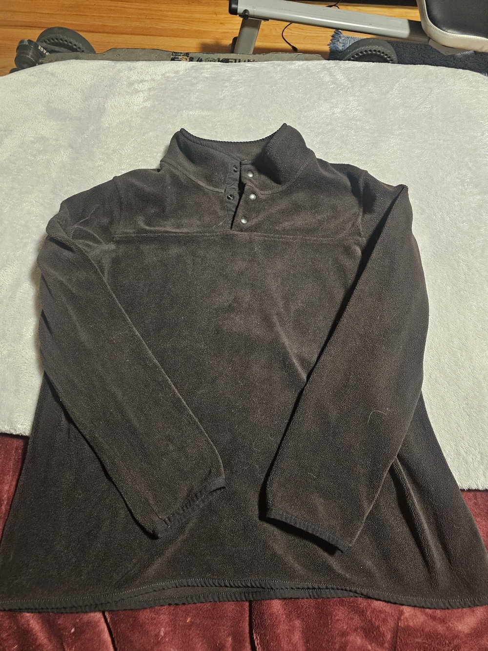 32°HEAT Womens Black Quarter-Snap Fleece Pullover Sweater